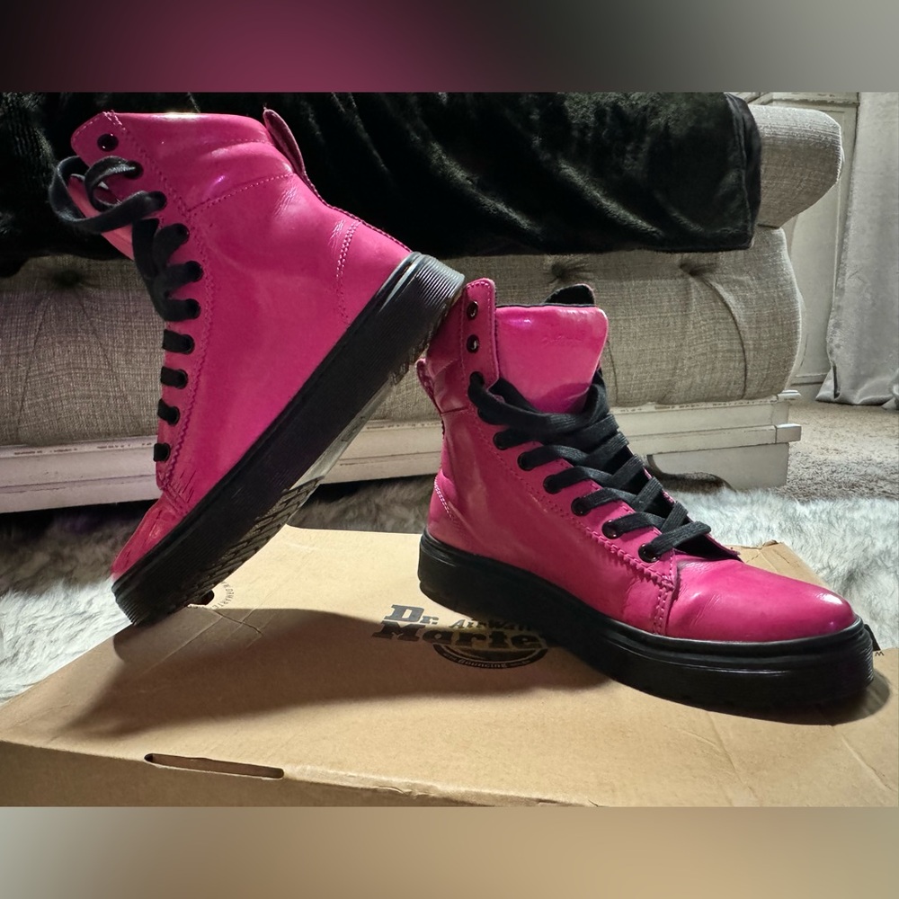 Dr. Martin Lamper Hot Pink Mix Patent Leather Boot 6